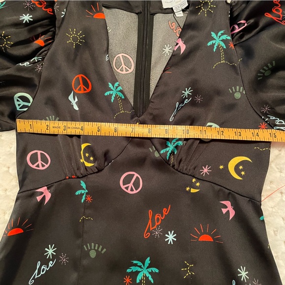 NWT Never Fully Dressed Puff Sleeve Maxi in Neon Paradise Print - Size  6 Petite - Picture 9 of 11